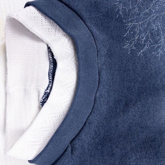 Vintage Art Unlimited Winter Cabin All Over Print Mock Neck Sweatshirt XL - Picture 11 of 13